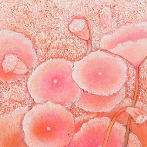 정미희, 연이야기, 60×60cm, mixed on canvas, 2023