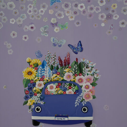 Younjoo Gwak, 행복여행, 72.7x60.6cm, mixed media, 2024