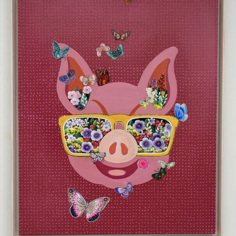 Younjoo Gwak, 행복을 바라보다, 72.7x65.5cm, acrylic on canvas, 2024