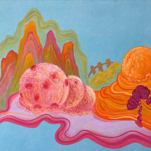 이지예, 사르르, 72.7x60.6cm, a buncha on paper, 2024