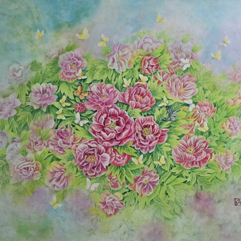 조영희, 젊은날, 91×116cm, colored with powdered pigment on Korean paper, 2025