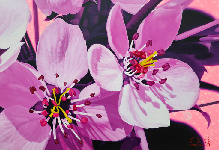 최근일, 별이 빛나는 밤에_이화에 월백하고, 41×60.4cm, oil on canvas, 2025