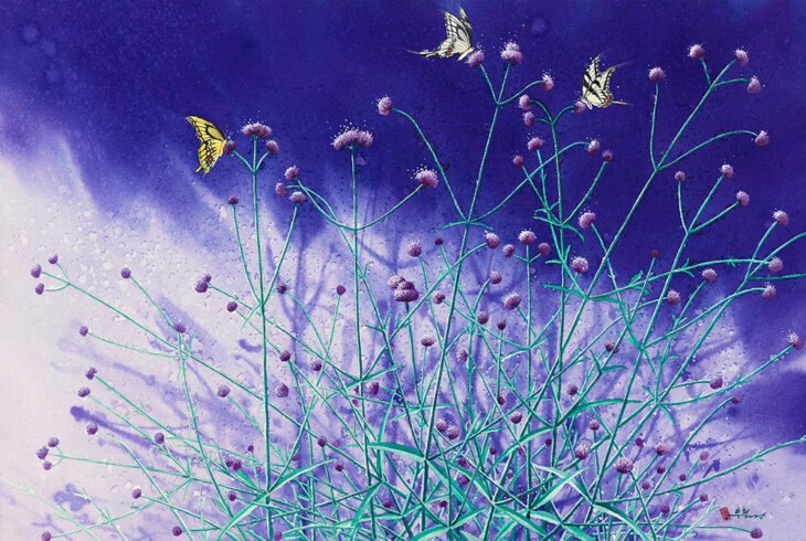 한부철, 숨, 80.3x116.7cm, Acrylic, watercolor on arches, 2025