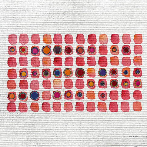 천영록, 행복한 꿈으로 물들다, 35×70cm, colage after coloring on handmade Korean paper, 2025