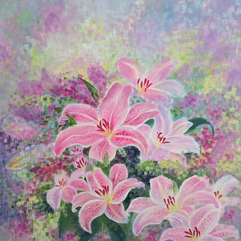 BAEK EUNYEUNG, Honeymoon of love, 72.6 X 60.6cm, Power colors on Korean paper, 2025