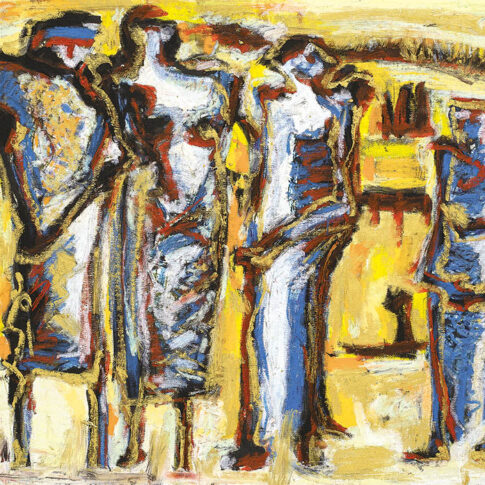 Seon Byeongsik, People, 40 x 60cm, oil and pastel on canvas, 2025