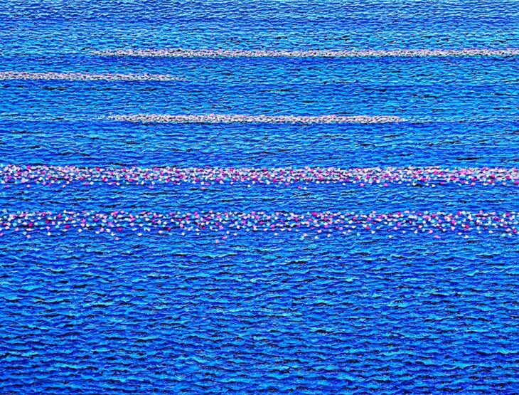 우미경, 바다, 숨결처럼 맑은, 72.7×53.0cm, acrylic on canvas, 2025