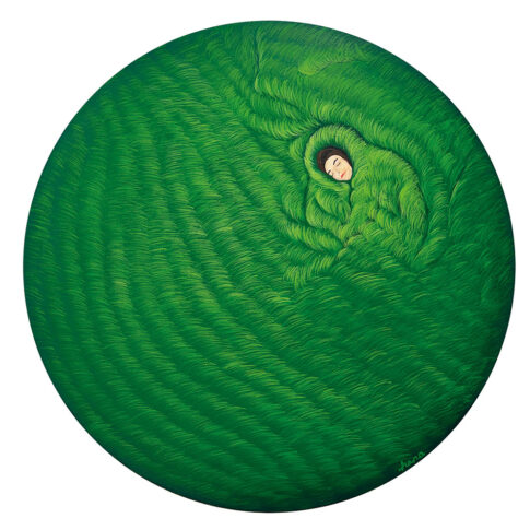 전하나, 품, ∅50cm, acrylic on canvas, 2024