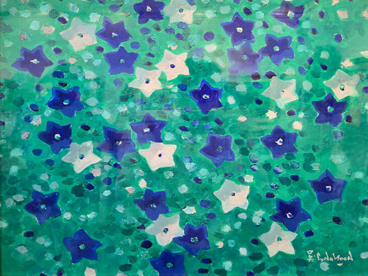 오승윤, 도라지꽃, 45.5×53cm, oil on canvas, 1990s