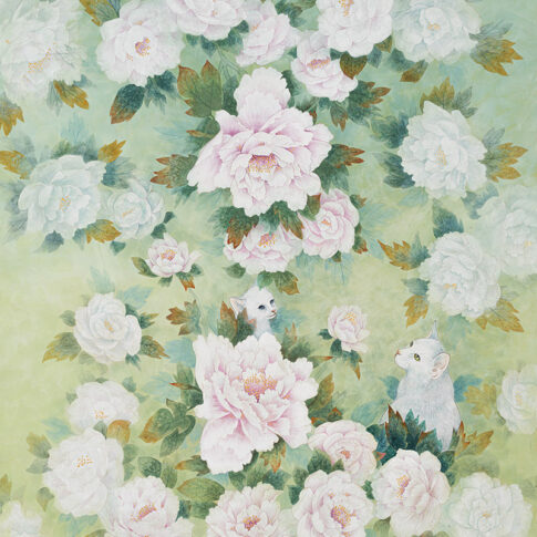 한향미, 모녀지간, 162.2×130.3cm, color on hanji, 2024