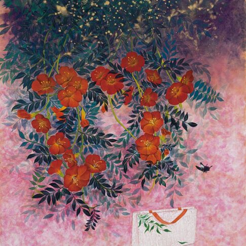 한향미, 공간 사유를 담다, 162.2×130.3cm, color on hanji, 2024