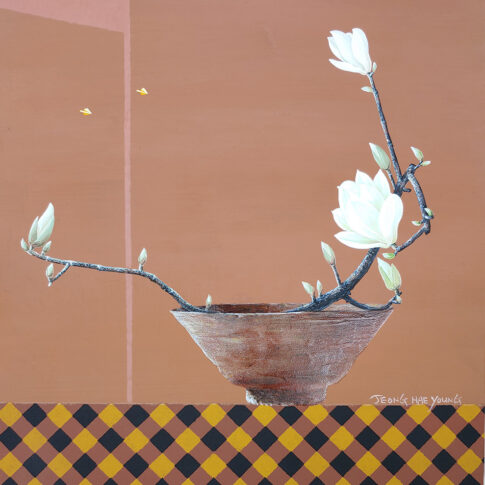 정해영, 기쁜소식, 33x33cm, Acrylic on korean paper, 2025