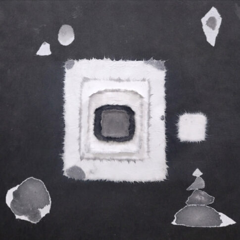 양정원, 생의 울림, 45×45cm, ink and colage on jangji, 2024