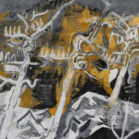 이강일, 소나무, 120x100cm, 한지위에 안료, 2024