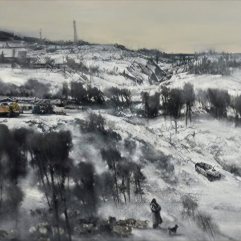 렁진준, 이른 아침, 100x100cm, Oil on canvas, 2024 (China)