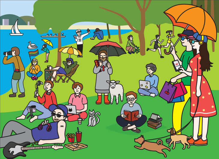 김경아, 한강공원의 일요일 오후, 54.5×39.4cm, Digital Printing, 2025