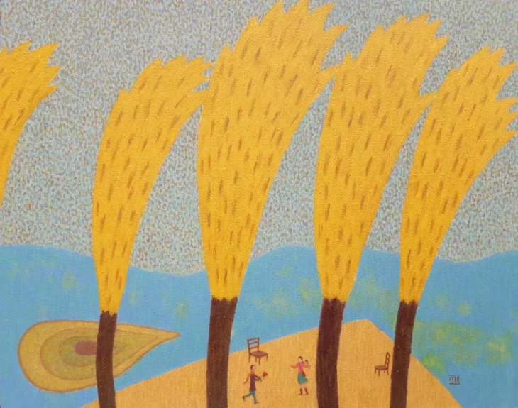 노애경, 행복한나무, 90.9×72.7cm, oil on canvas, 2024