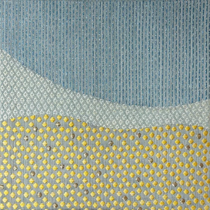Juram Seo, Shining Hill 6, 45.5×45.5cm, woven sewing thread and lurex, 2026