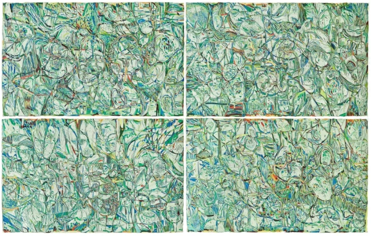 Wonsuk Lee, No pain No peace, 182×112cm, woodcut, 2005