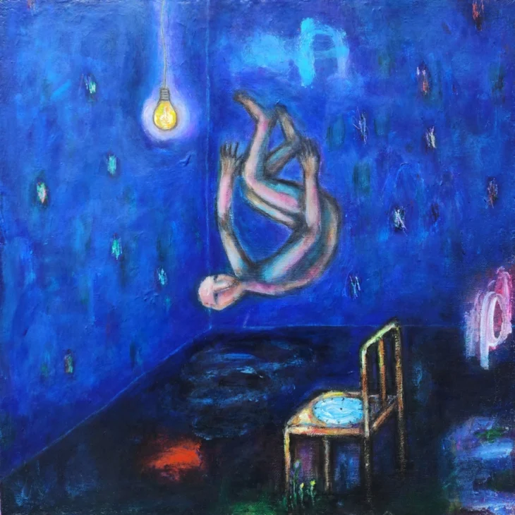 Sunyoung Lee, The room with stars, 40×40cm, acrylic on canvas, 2025