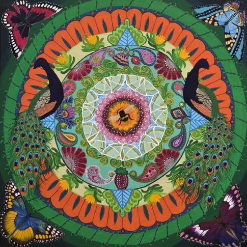 박미진, 자연의 색상들, 92×92cm, acrylic on canvas, 2026
