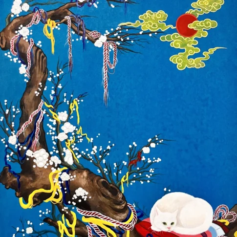 이휘연, 운명 2, 53×45.5cm, Korean color powder on Korean paper, 2024