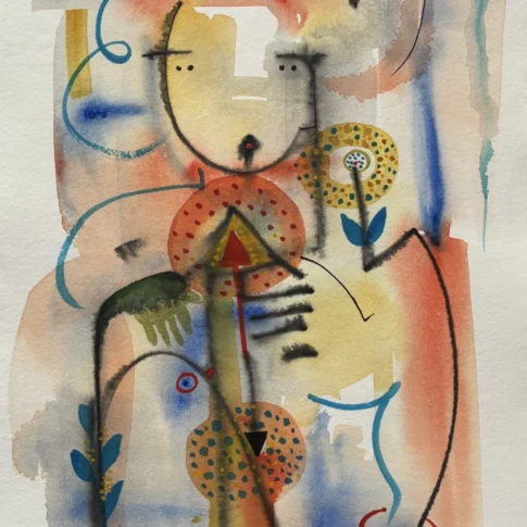 Duvan, The Guardian of the Seeds, 40×30cm, watercolor on handmade paper, 2026