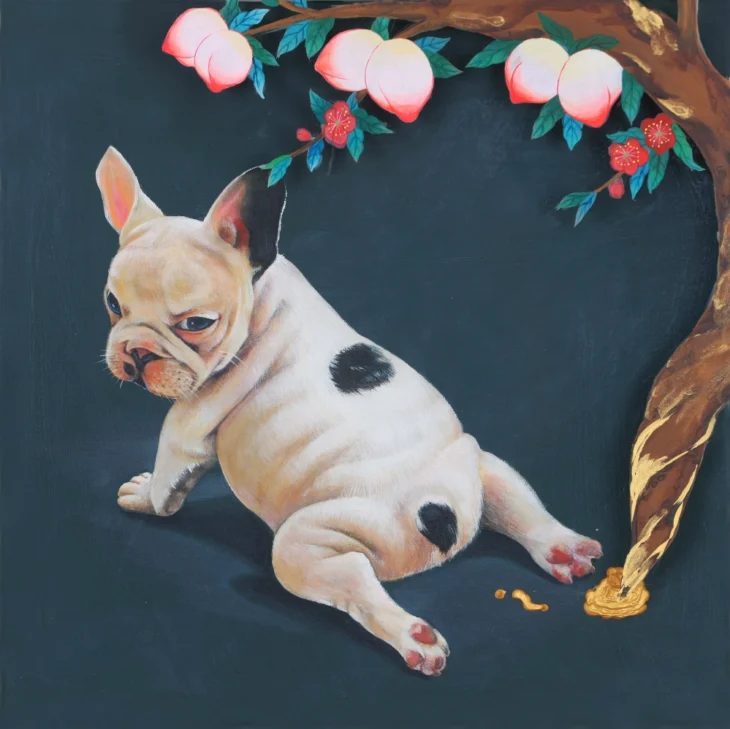 심예성, 냄새나!, 40.0×40.0cm, acrylic and reverse painting on glass on canvas, 2023