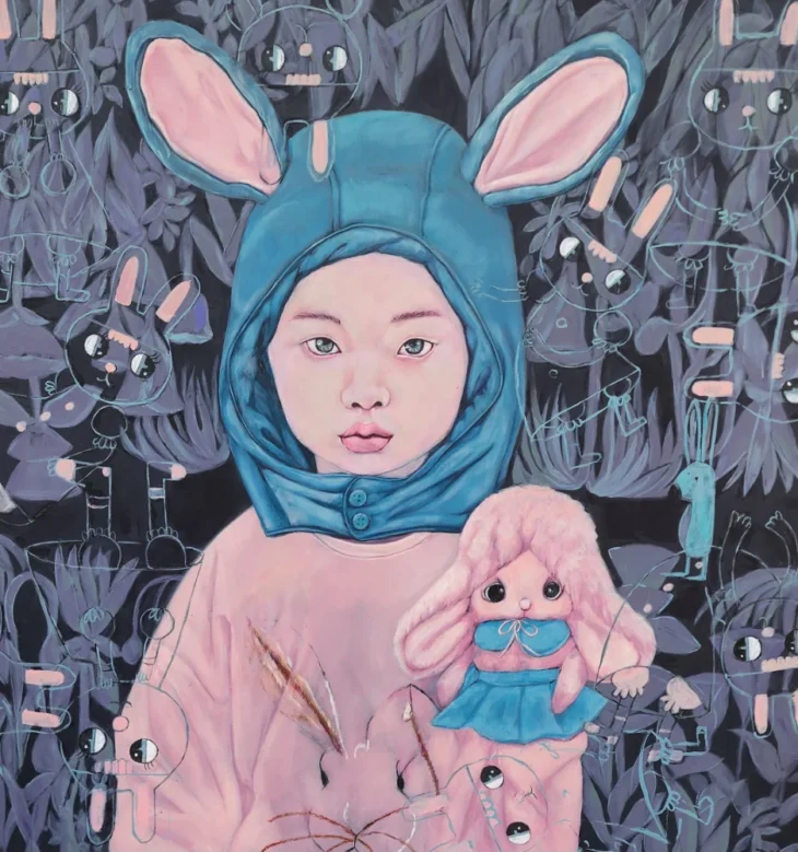 김경자, Who is she, 65.0×65.0cm, acrylic on panel, 2025