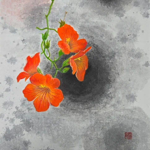 고영정, 연모, 40.9×31.8cm, pigment on Korean paper, 2026
