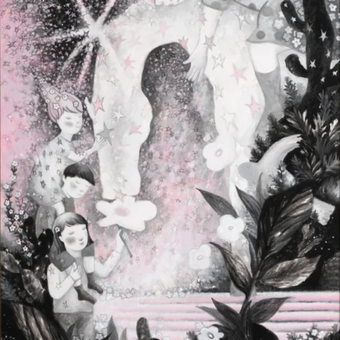 김하슬, 밤의 평정(平靜), 194.0×120.0cm, color on Korean paper, 2026