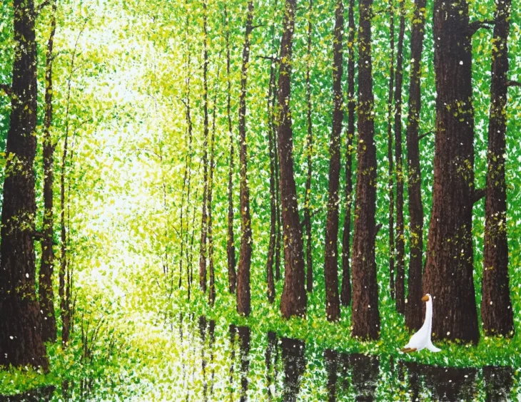 Lee Donghoon, Scent of the Forest, 116.8×91.0cm, acrylic on canvas, 2025