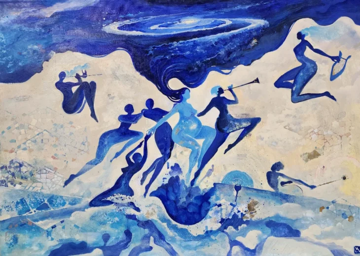 Adrià Voltà, Dream Descent, 92.0×65.0cm, acrylic on canvas, 2023