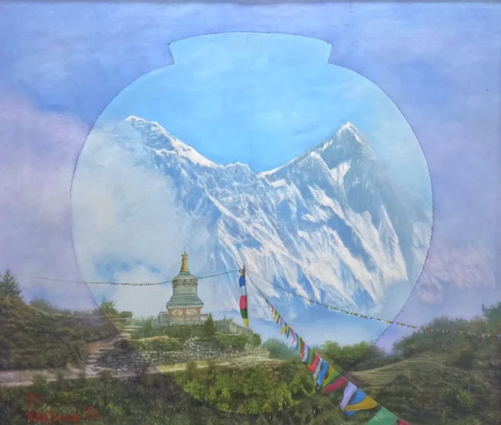김봉진, 항아리에 담은 히말라야, 53.0×45.5cm, oil on canvas, 2025