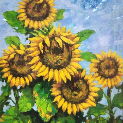 조문호, 해바라기, 53.0×45.0cm, oil on canvas, 2024