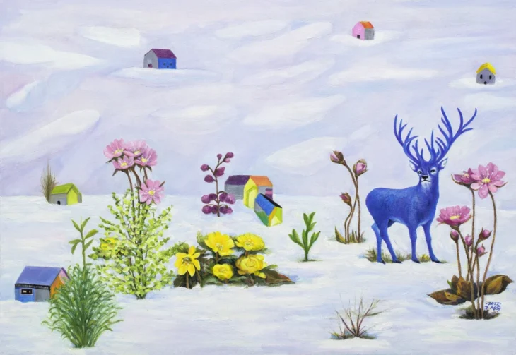 조성숙, 13월 봄날의 시, 72.5×60.0cm, acrylic on canvas, 2022