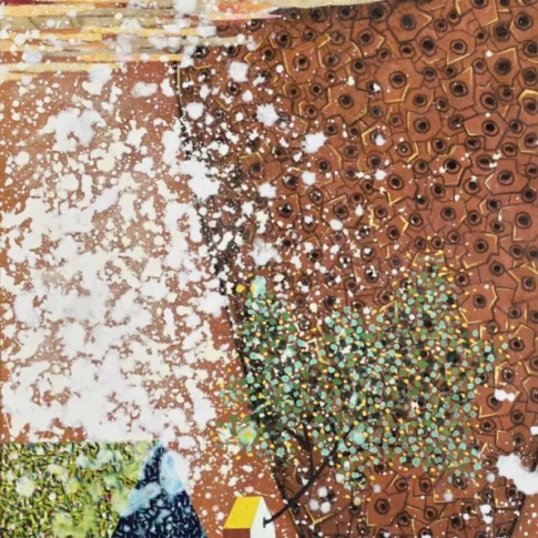조정숙, 쉼, 삶의 온도, 50.0×30.0cm, color on Hanji and paper collage, 2026