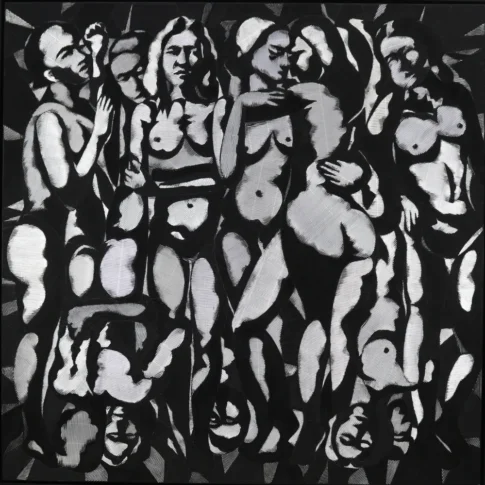 Jaeyoung Choi, Weight of Humanity, 150.0×150.0cm, mixed media on canvas, 2026