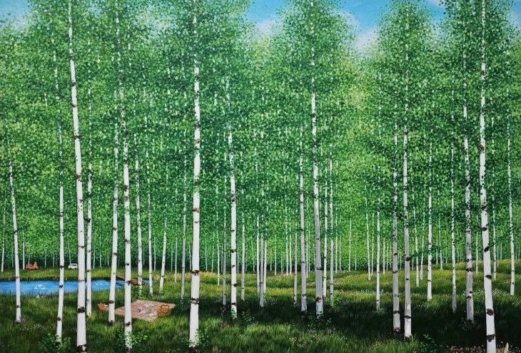 곽미영, 숲-좋은날, 116.8×80.3cm, acrylic on canvas, 2026
