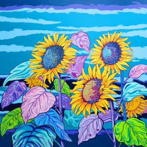 Soonhaeng Lee, Blossom, 100.0×100.0cm, acrylic on canvas, 2024