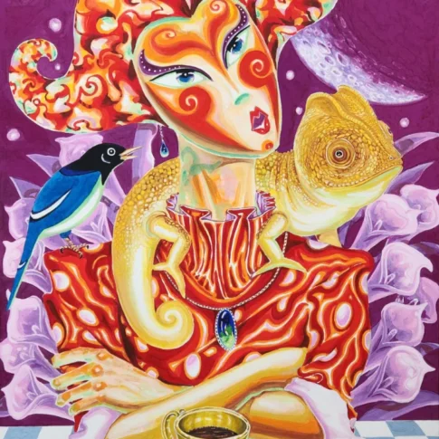 Changhoon Lee, Pierrot of the City, 60.0×45.0cm, color powder on Korean paper, 2024