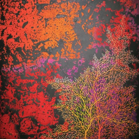 Soomi Choi, Time Tree, 90.0×90.0cm, mixed media, 2023