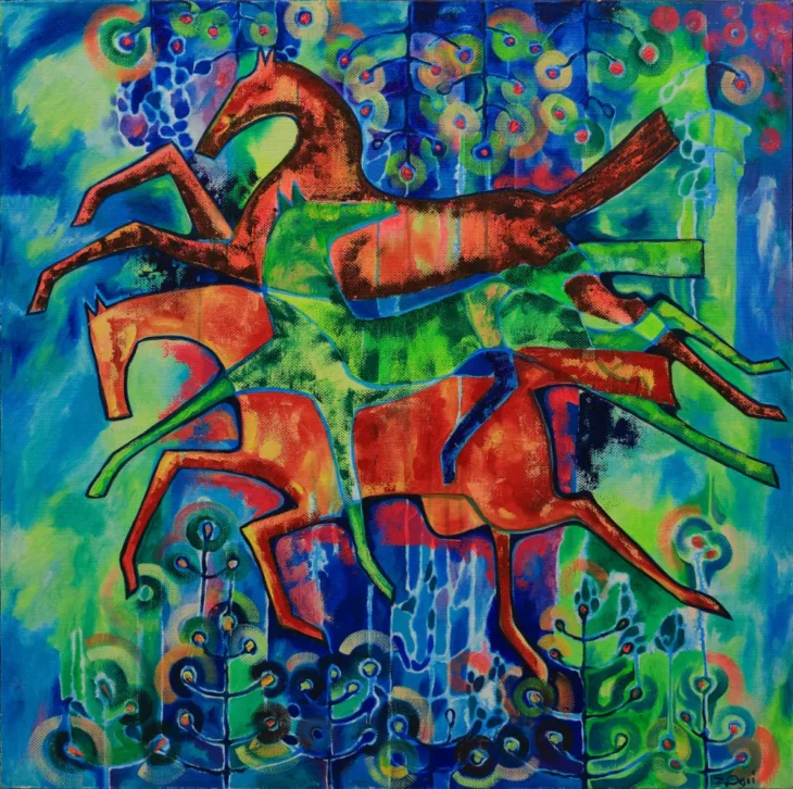 Otgonzorigt Zambaga, For My Daughters, 100.0×100.0cm, oil on canvas, 2026