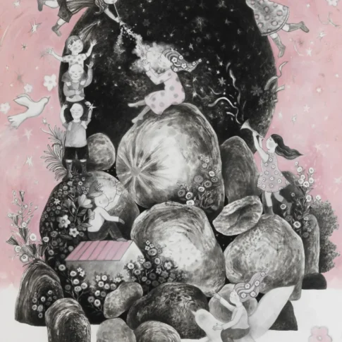 Kim Haseul, Nocturnal Tranquility Ⅰ, 197.0×139.0cm, color on Korean paper, 2026