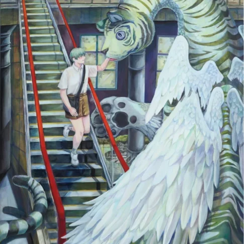 Suyeon Yu, Write Away, 193.9×130.3cm, oil on canvas, 2023