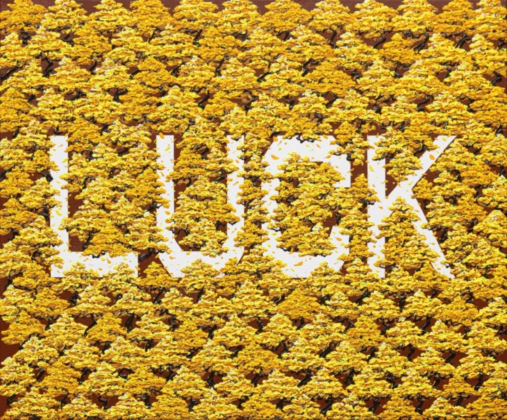 Jini Lee, The Song of the Forest (Luck), 72.7×60.6cm, mixed media on canvas, 2026