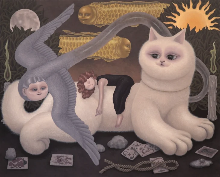 디렌리, 좋은 꿈꾸길 바라요, 130.0×162.0cm, acrylic on canvas, 2025