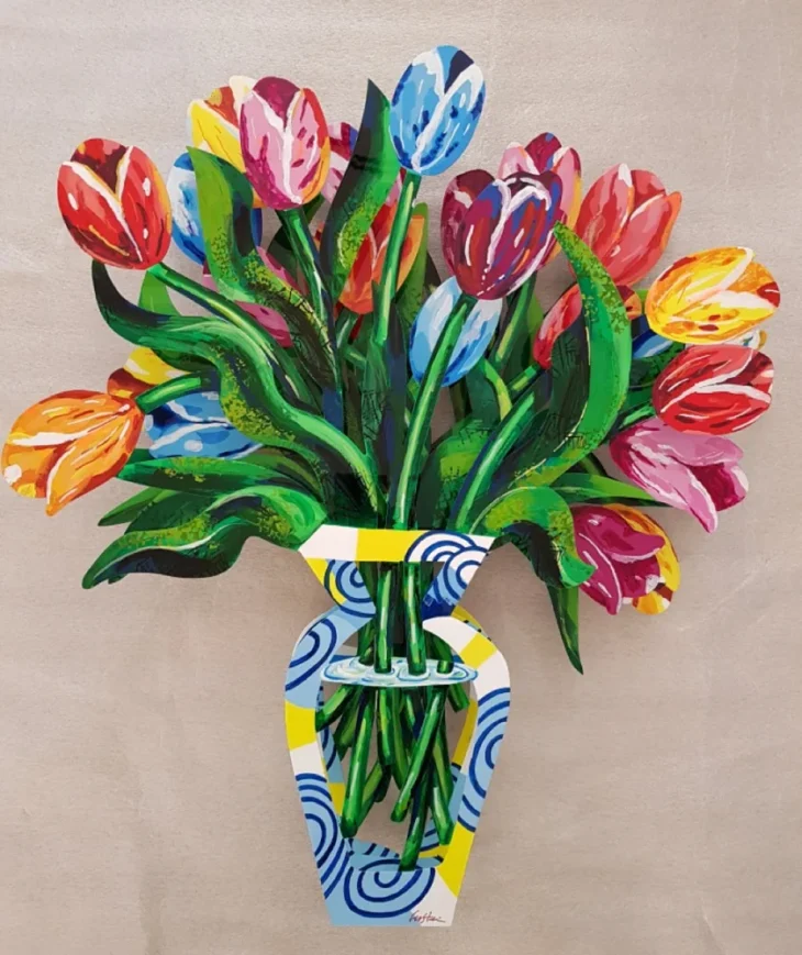 David Gerstein, Dutch Bouquet, 100.0×89.0cm, hand painted cut-out aluminum, edition of 95, 2018