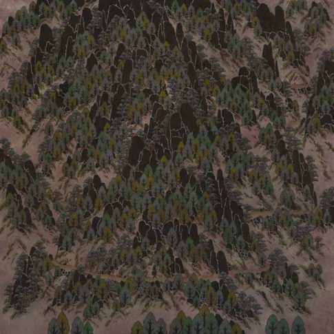 Hur Jun, A Wise Person, 149.0×149.0cm, Korean pigments on paper, 2011