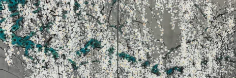 Baek Joon Seon, Full of Spring, 162.2×264.4cm, mineral pigment and powder pigment on Korean paper, 2026